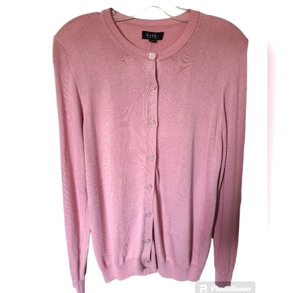 NICOLE MILLER Pink Long Sleeve Button Down Cardigan Sweater Size Medium - Picture 1 of 7